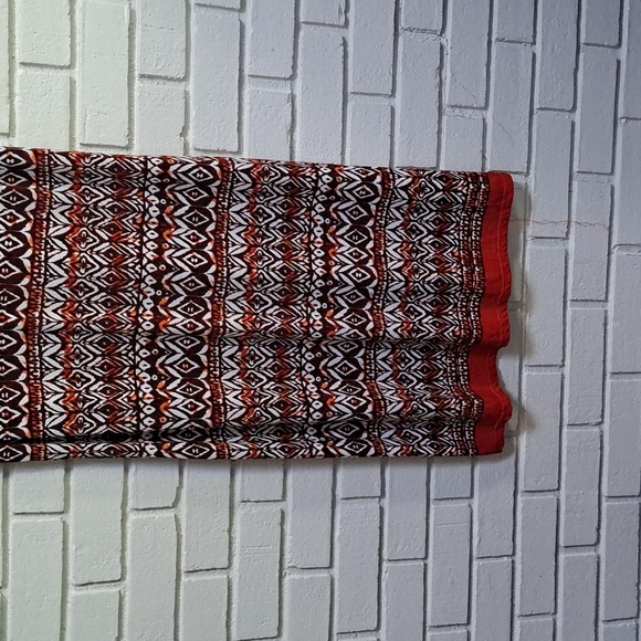 Mlle Gabrielle Brown/Orange/Red V-Neck Maxi Dress. Size 2X - Picture 3 of 8